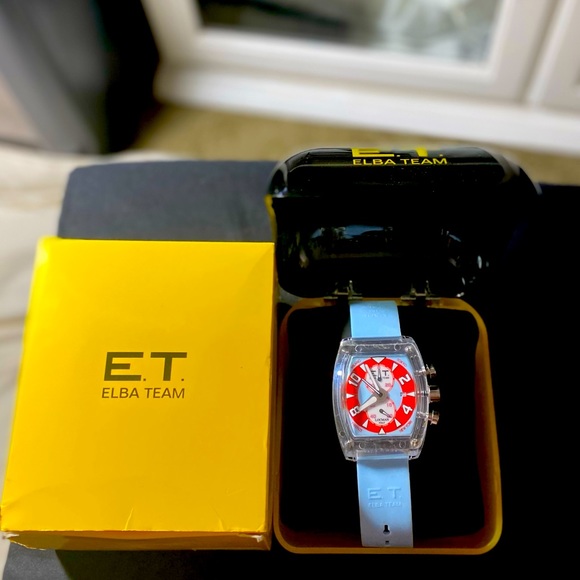 ♥️RARE ELBA TEAM CHRONOGRAPH WATCH SKY BLUE CELESTE REF. 370 .✅♥️ - Picture 1 of 11